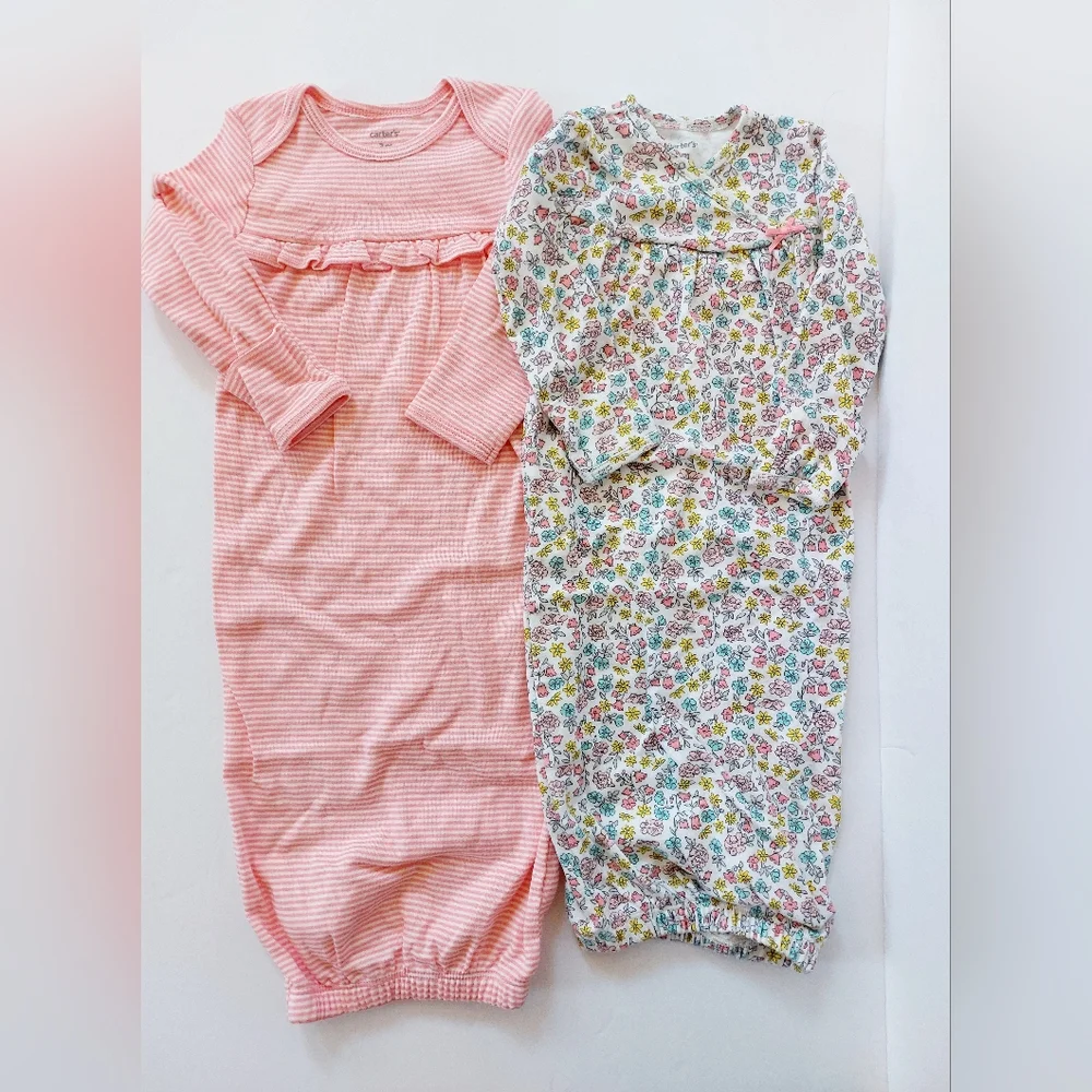 NWOT Baby‎ Girl Floral & Stripe Sleep Sack/Nightgown 3m Carter's